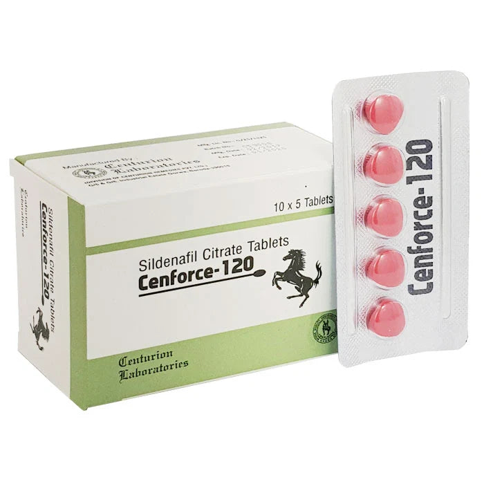 Cenforce 120 (Sildenafil) 120 mg Sildenafil tablet packaging for erectile dysfunction treatment
