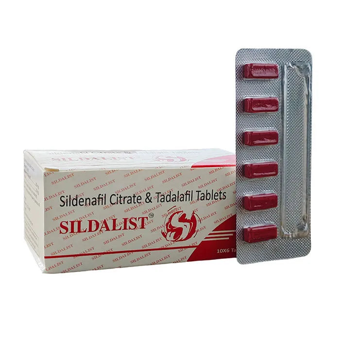Package of Sildalist 120 (Sildenafil/Tadalafil) 120 mg Sildenafil tablets for men's health