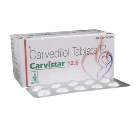 Carvistar 12.5mg Carvedilol tablet for blood pressure management – Buy Online at MedsPrimeHub