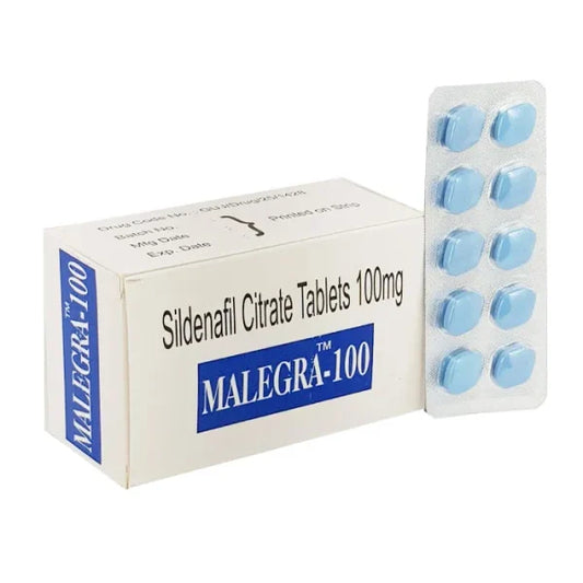 Malegra 100 100 mg ED medication tablet with Sildenafil