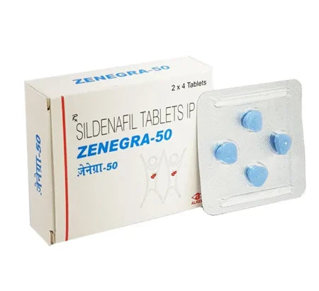 Zenegra 50 50 mg Sildenafil tablet packaging for erectile dysfunction treatment